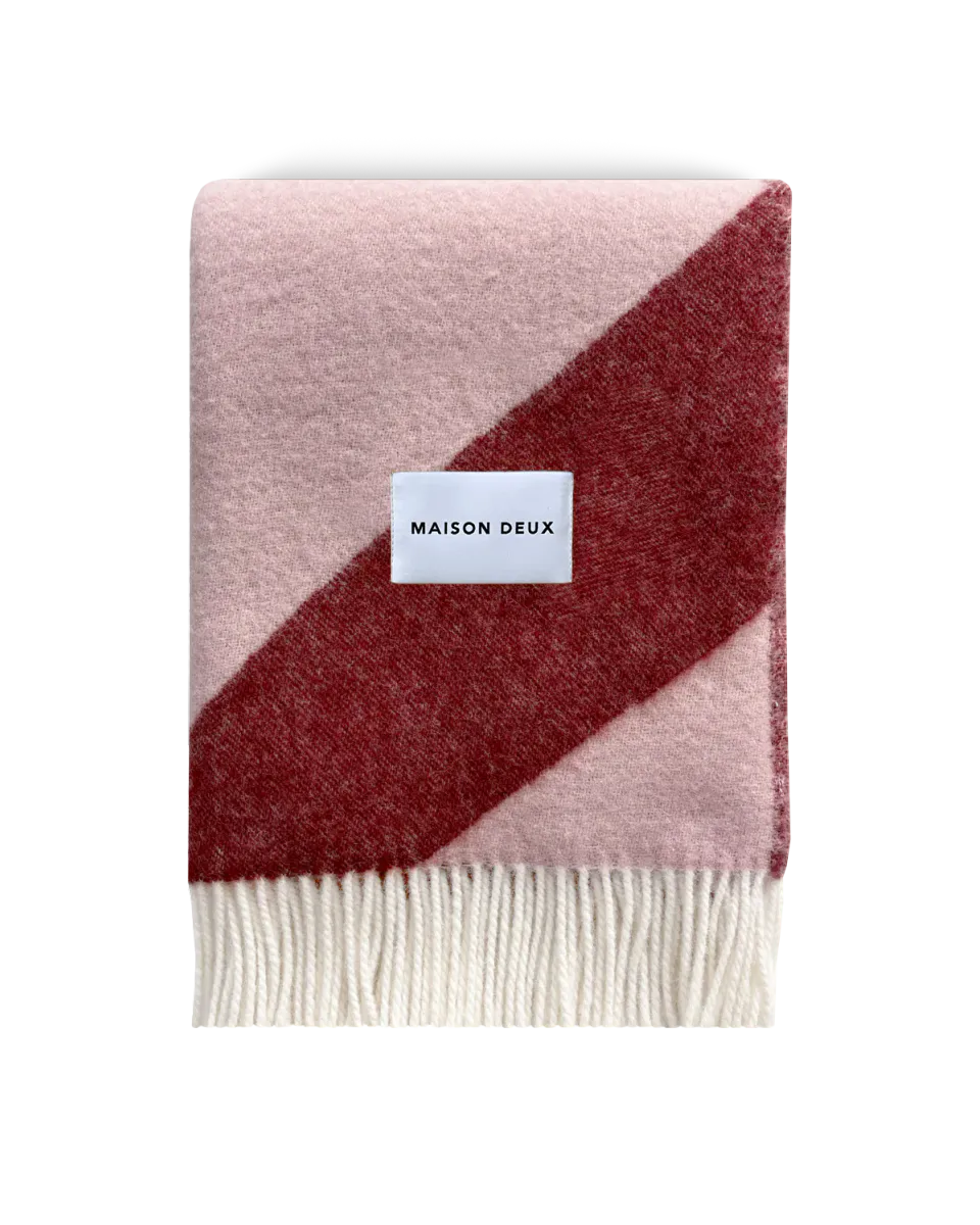Maison Deux Swirl Pledd Rosa/Burgunder