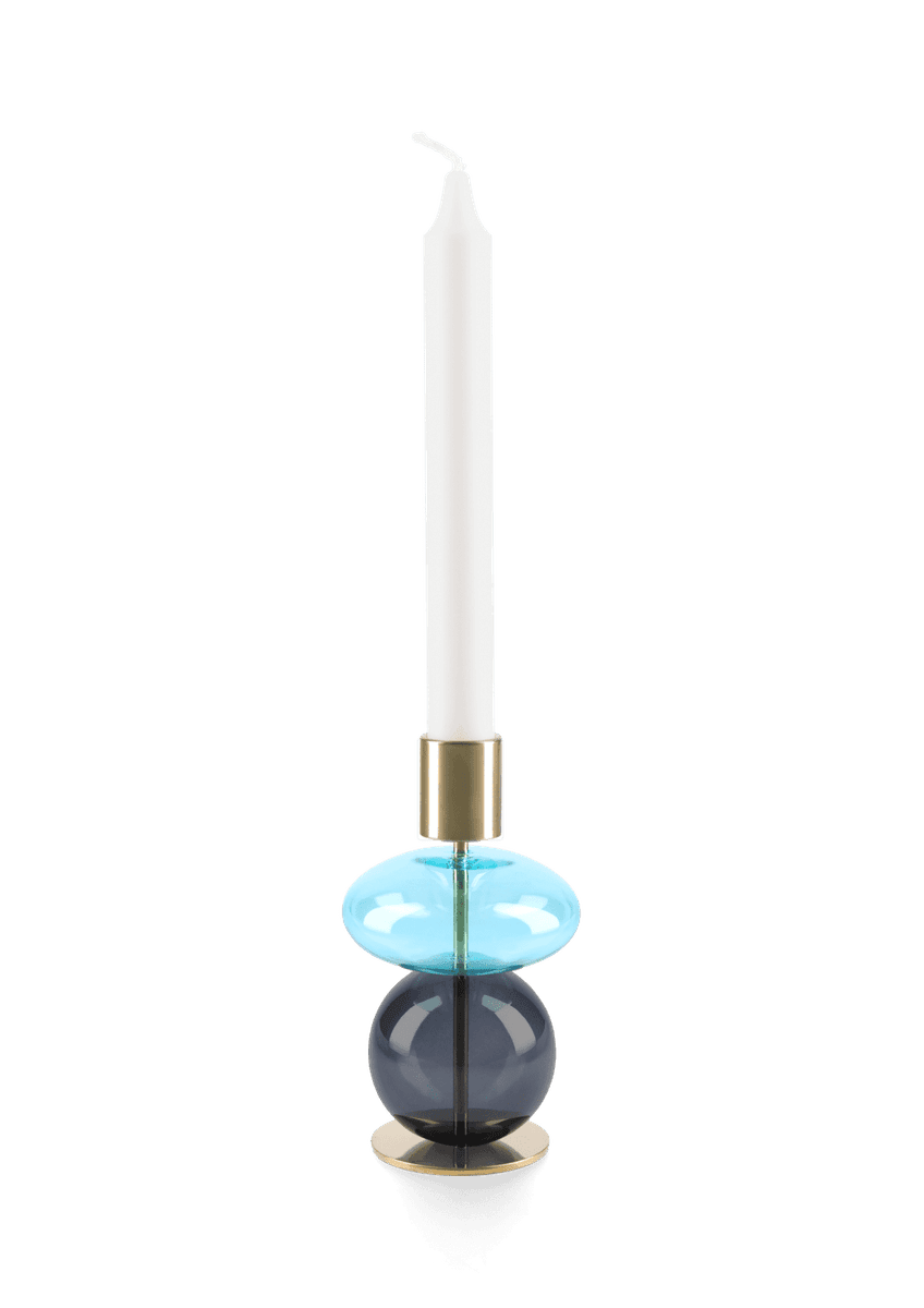 Holmegaard Bubble Lysestake Blå/Smoke