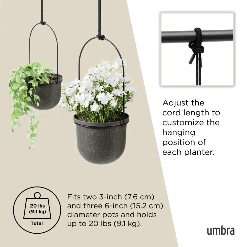 Umbra Triflora hengende blomsterpotter 5 stk sort