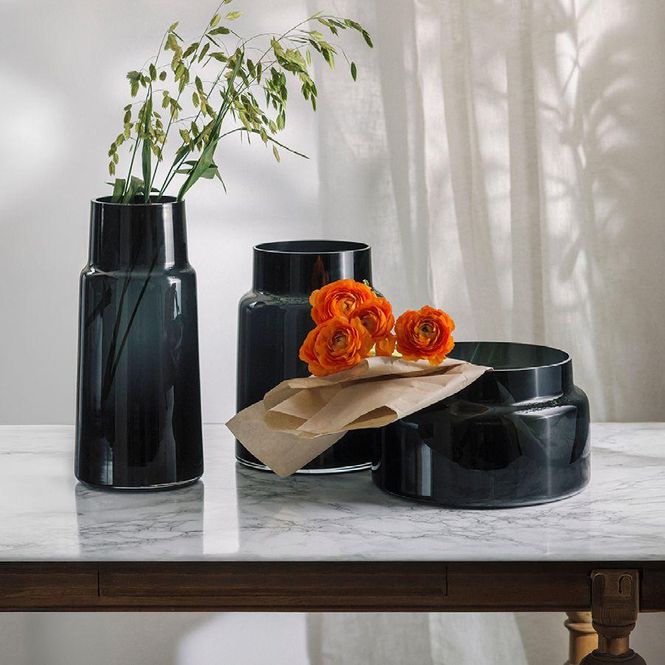 Hovedbilde Hadeland Glassverk Tindre Vase 17,8 cm Røkgrå