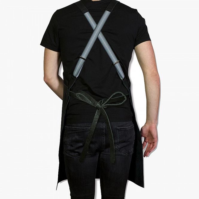 Hovedbilde Dutchdeluxes Suspender Forkle Klassisk Skinn Sort