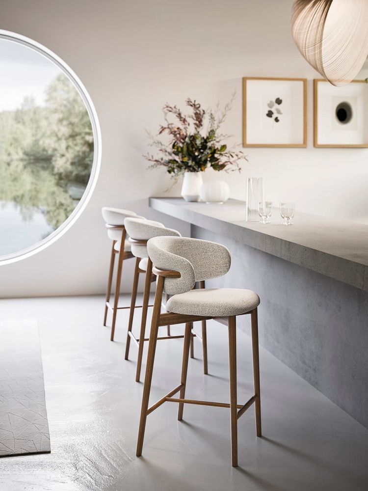Calligaris Oleandro Barstol valnøtt / tobakk