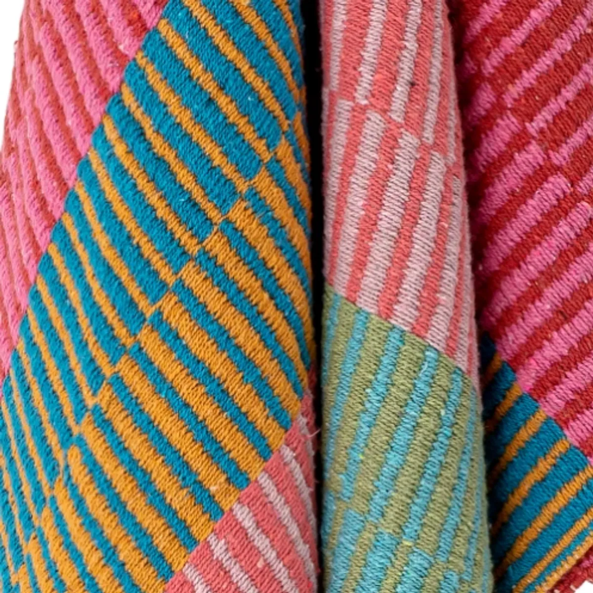 Bloomingville Isnel Pledd Rosa/Turkis 130x160 cm
