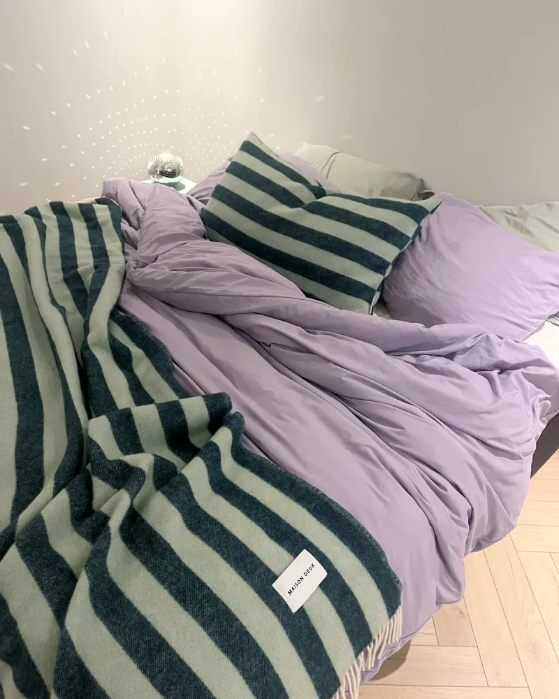Maison Deux Candy Wrap XL Pledd Grønn/Mørk grønn
