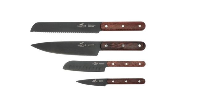 Hovedbilde Lion Sabatier Phenix Knivsett Sort/Tre - 4 deler