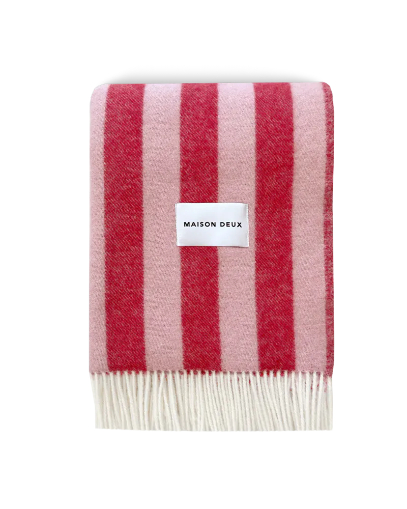 Maison Deux Candy Wrap Pledd Rosa/Rød