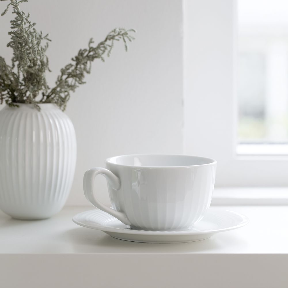 Kähler Hammershøi Kaffekopp med Skål 25 cl Hvit
