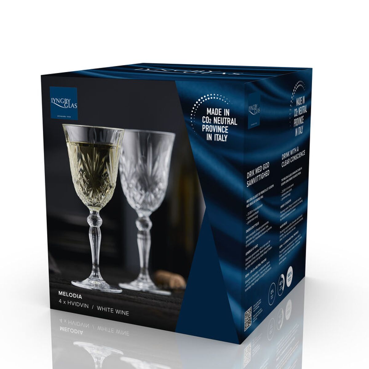 Lyngby Glas Melodia Hvitvinsglass 21 cl 4 stk