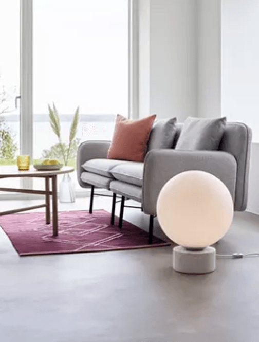 Hovedbilde Hübsch Sphere Gulvlampe Marmor Hvit