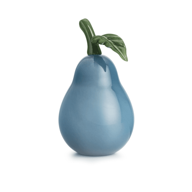 Hovedbilde Hadeland Glassverk Glassfrukt Pære Blå 19 cm