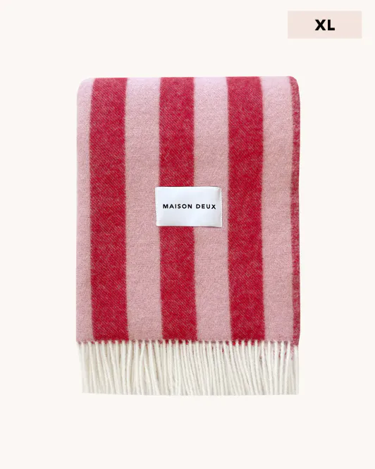 Hovedbilde Maison Deux Candy Wrap XL Pledd Rosa/Kirsebær