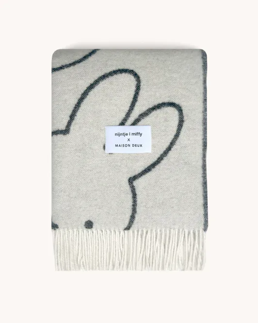 Hovedbilde Maison Deux Miffy Pledd Hvit/Sort