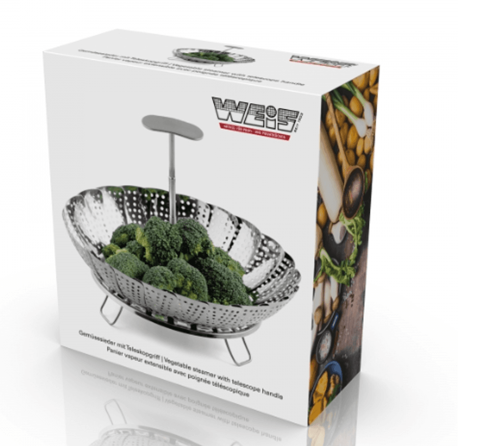 Karl Weis Grønnsaksdamper med teleskophåndtak – 18–26 cm