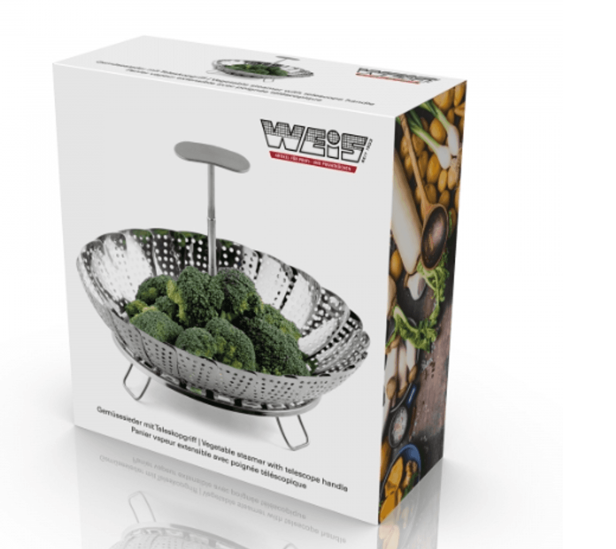 Karl Weis Grønnsaksdamper med teleskophåndtak – 18–26 cm