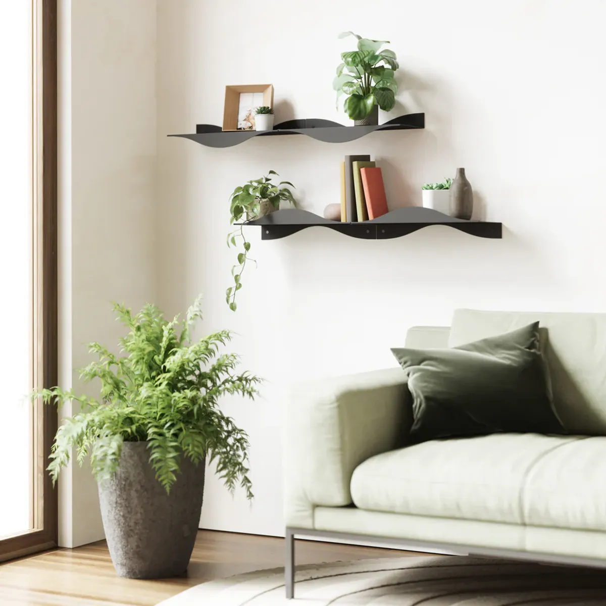 Umbra Surf Vegghylle 2-pk Sort