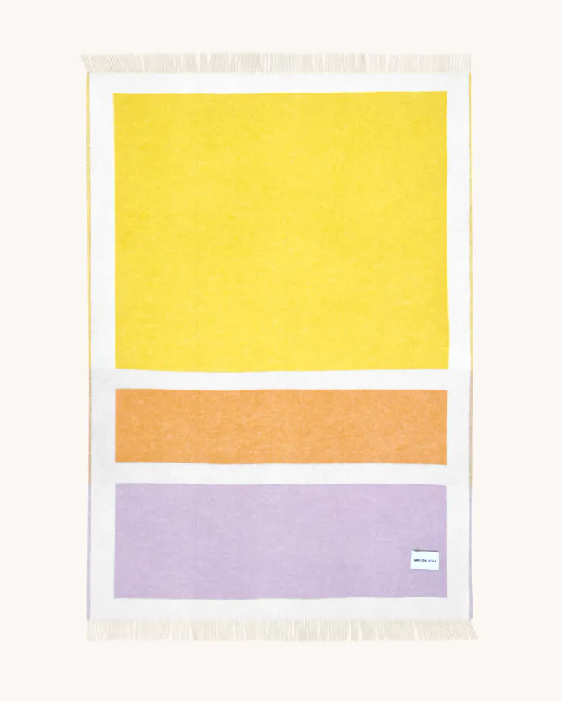 Maison Deux Color Block Pledd Lilla