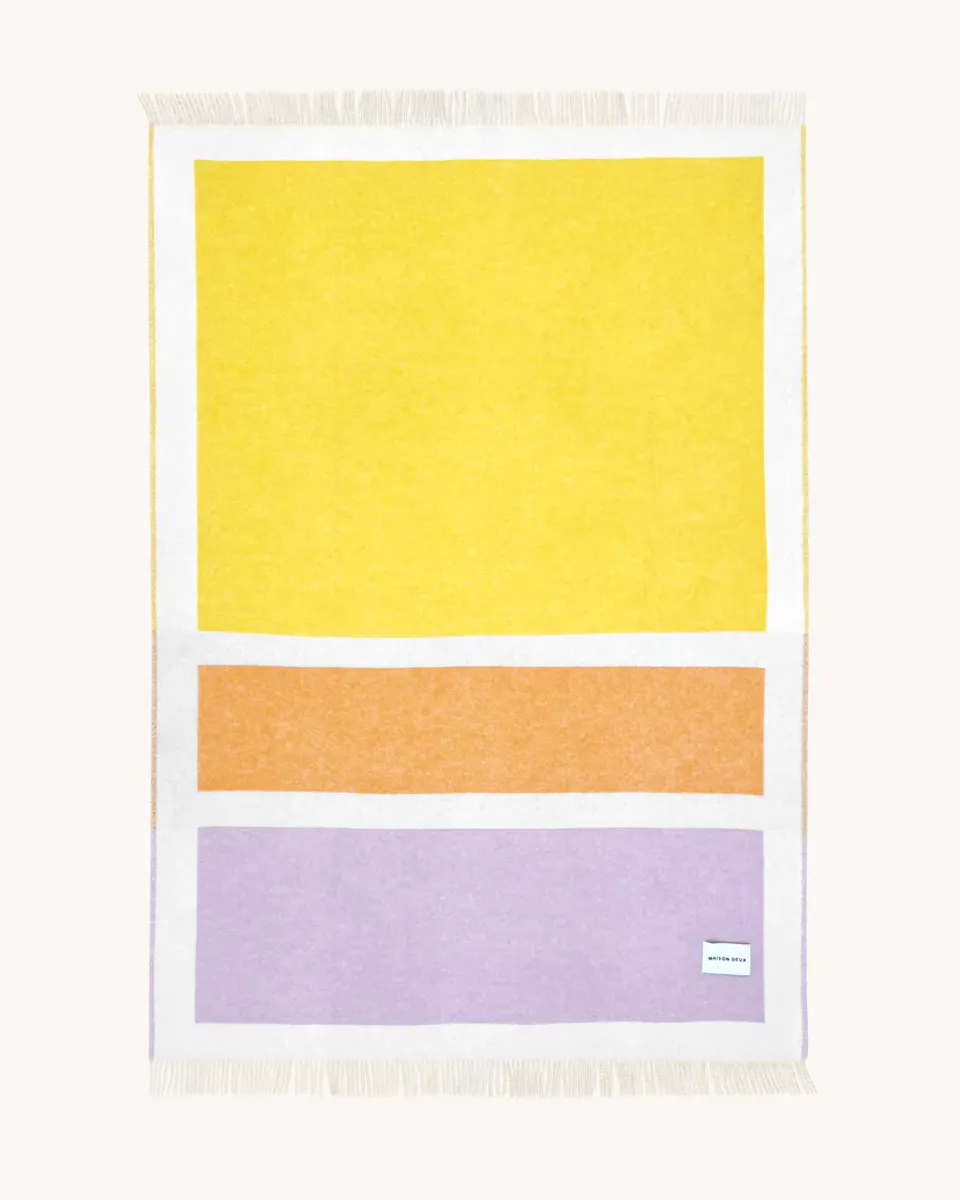 Maison Deux Color Block Pledd Lilla