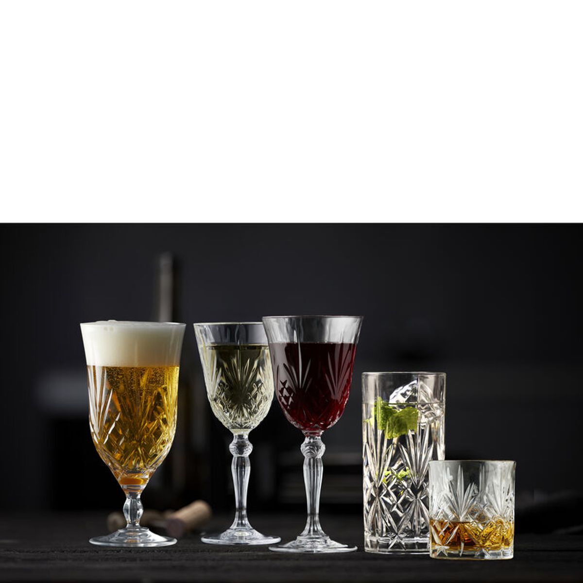 Lyngby Glas Melodia Hvitvinsglass 21 cl 4 stk