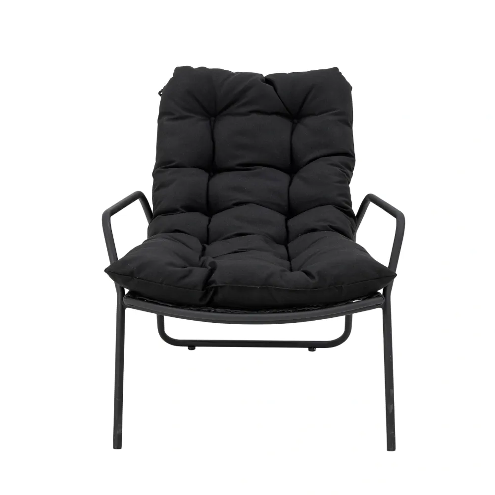 Bloomingville Boel Loungestol med Fotskammel Sort