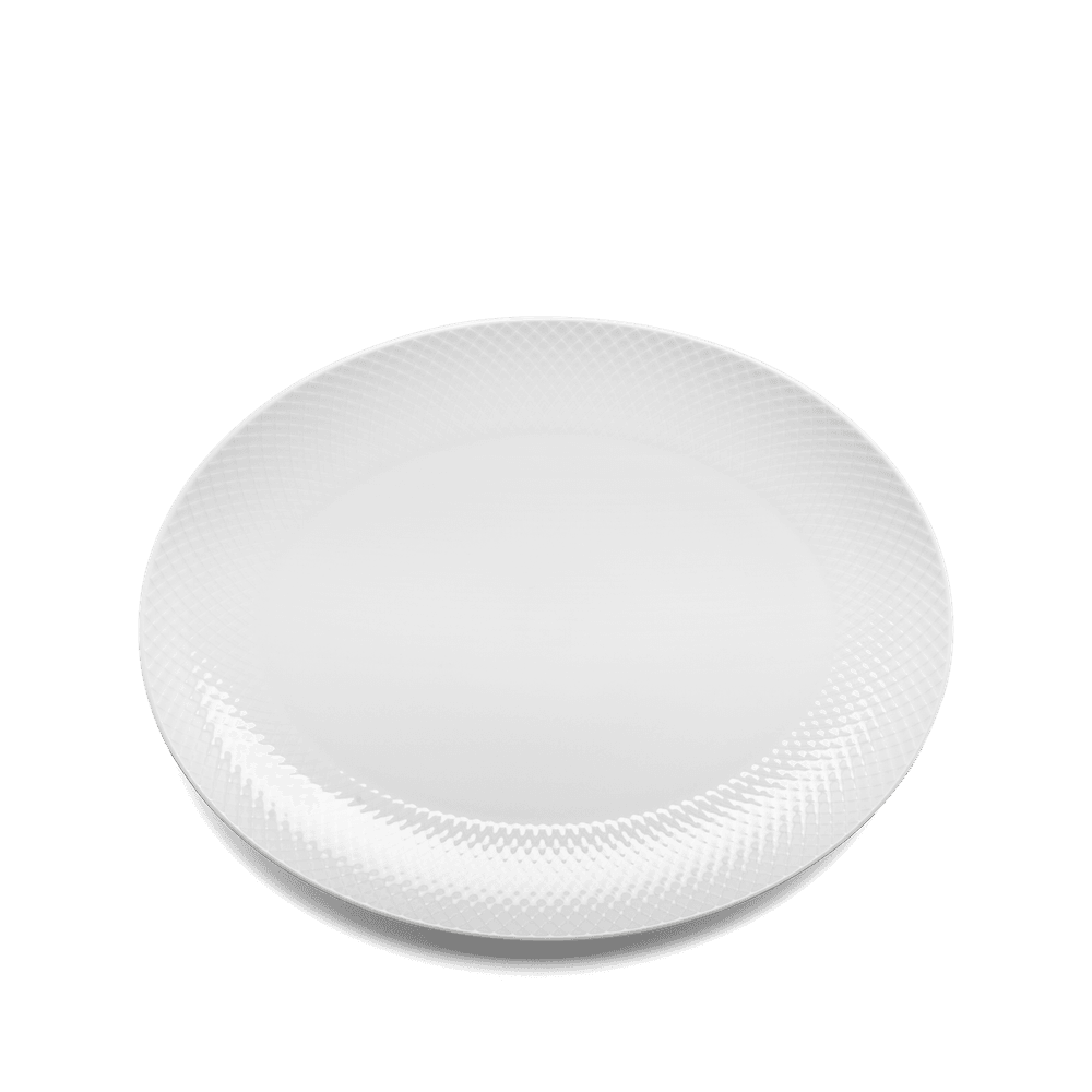 Lyngby Porcelæn Rhombe Serveringsfat Hvit