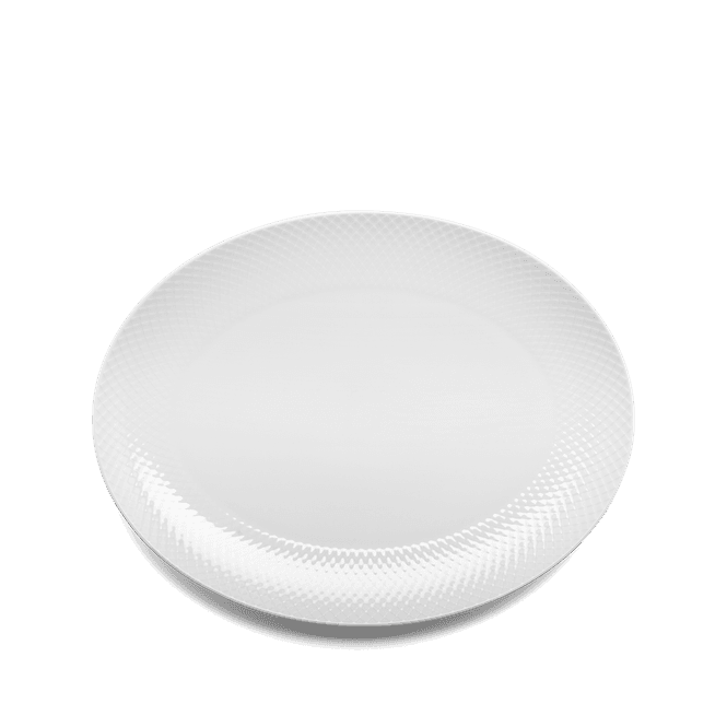 Hovedbilde Lyngby Porcelæn Rhombe Serveringsfat Hvit