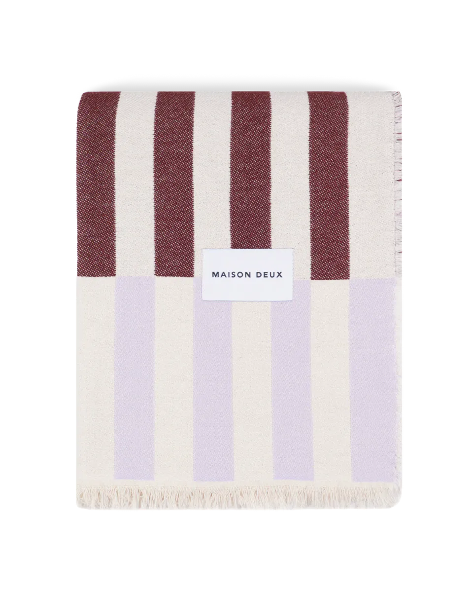 Maison Deux Tiles Pledd Lilla/Burgunder