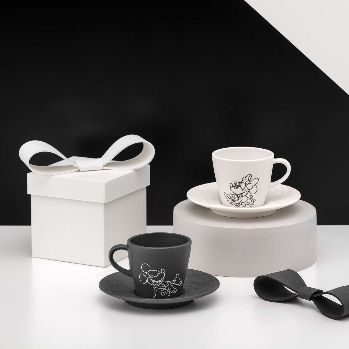 Villeroy & Boch Manufacture Rock Mikke Mus Espressokopp med skål 2-pk